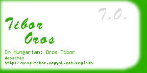 tibor oros business card